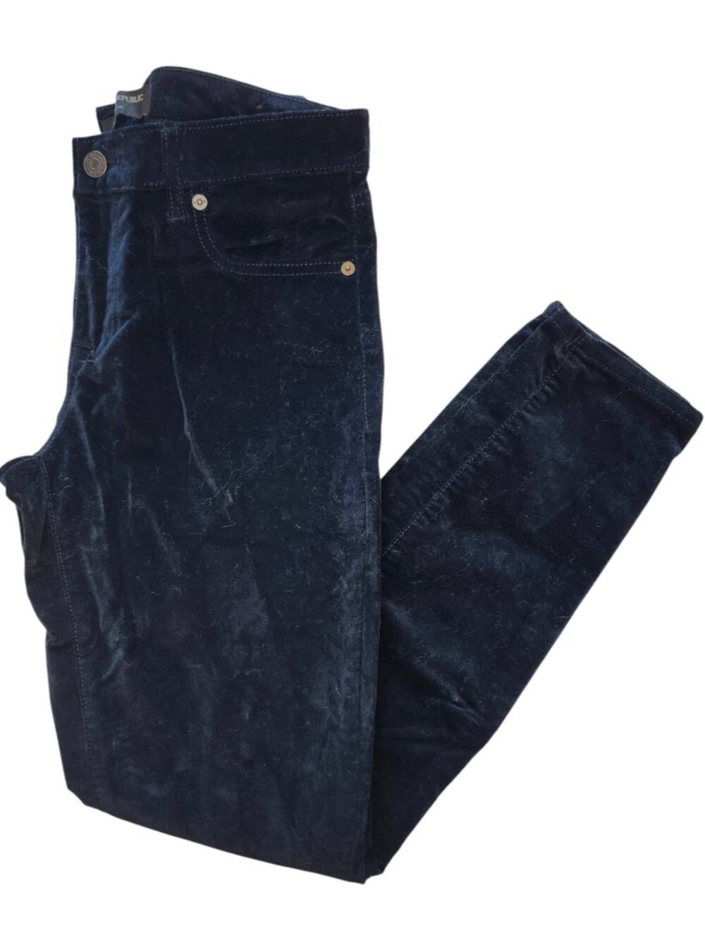 Banana Republic Black Skinny Fit Velvet Feel Pants Size 26/2R